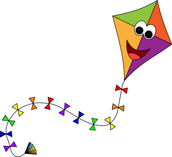 Colorful Cartoon Kite With Tail