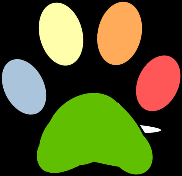 Colorful Cartoon Paw Print