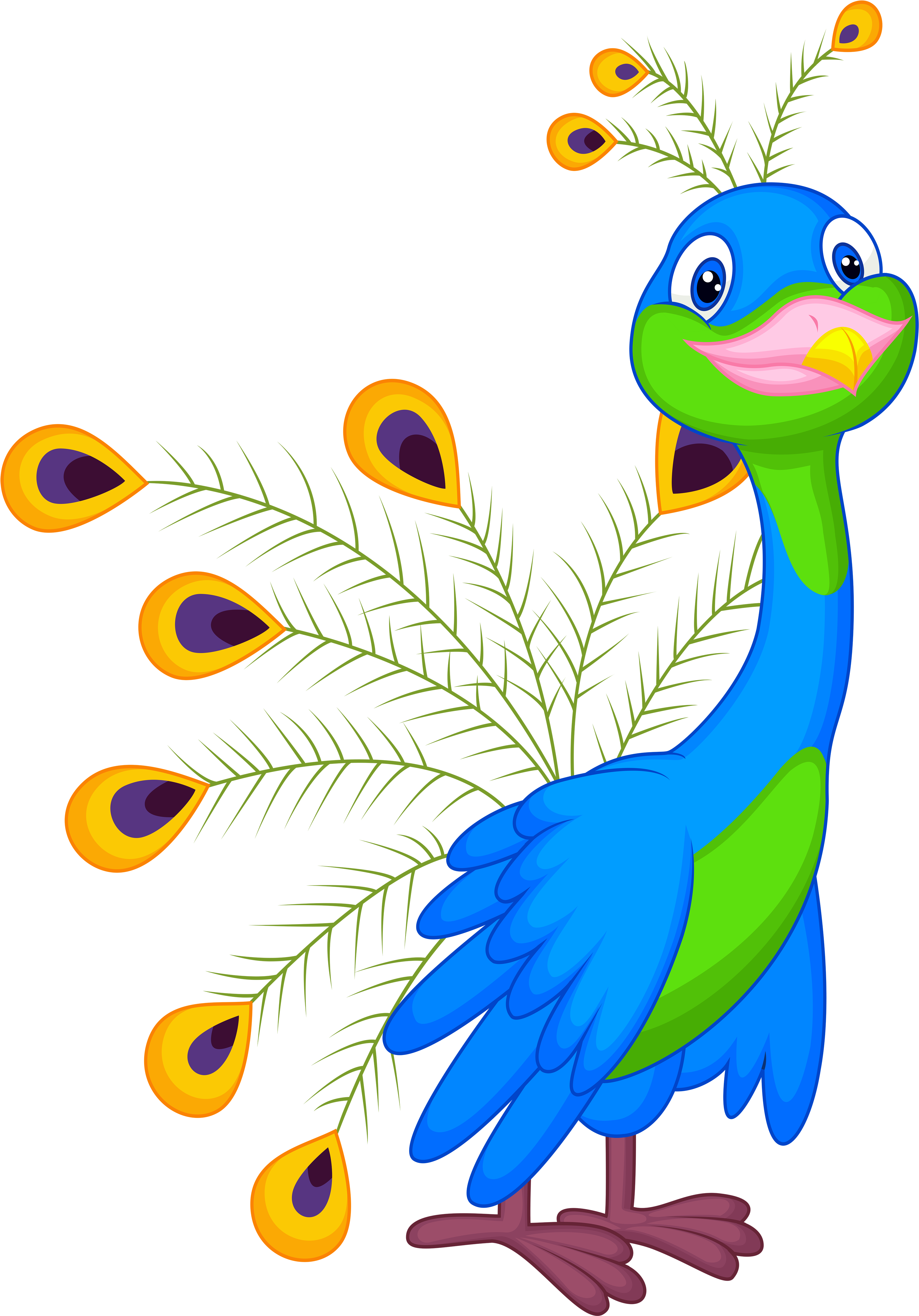 Colorful Cartoon Peacock