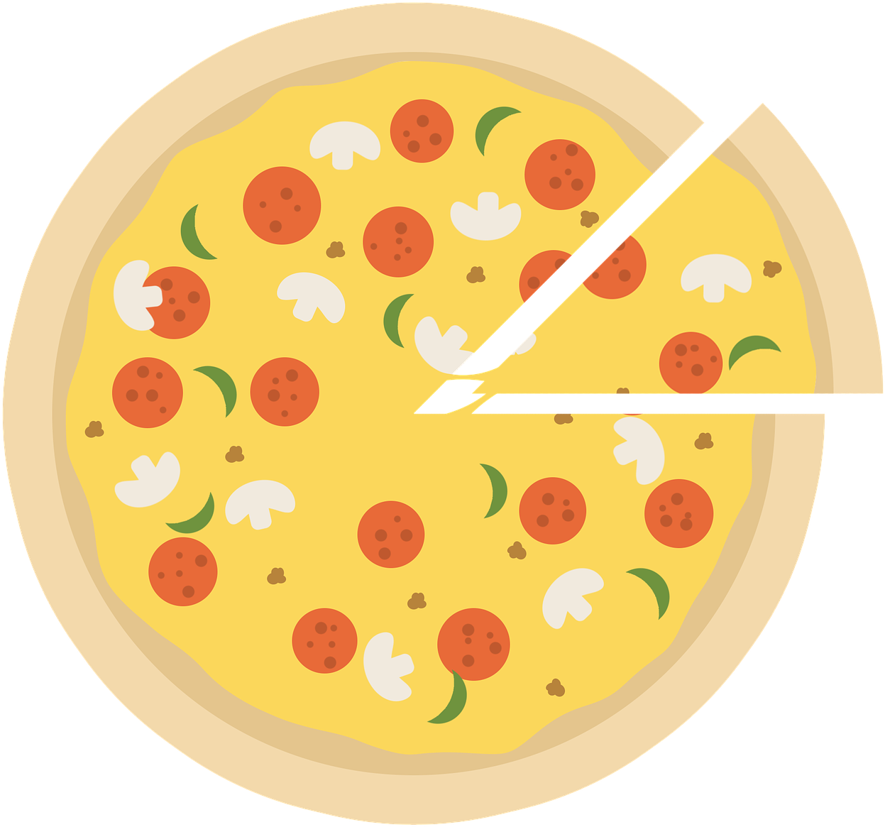 Colorful Cartoon Pizza Clipart