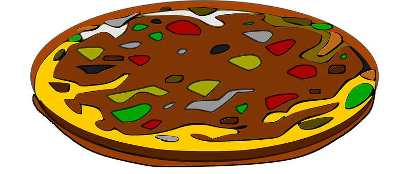 Colorful Cartoon Pizza