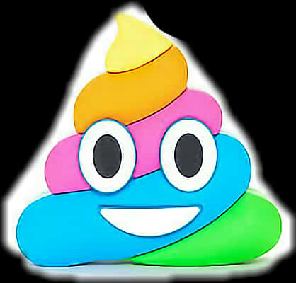 Colorful Cartoon Poop Emoji