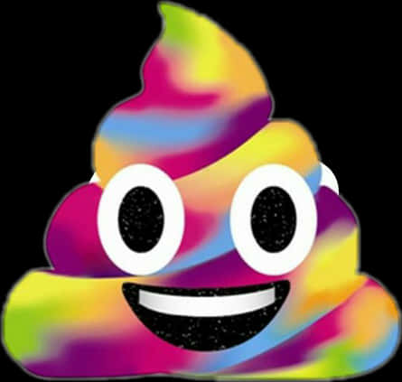 Colorful Cartoon Poop Emoji