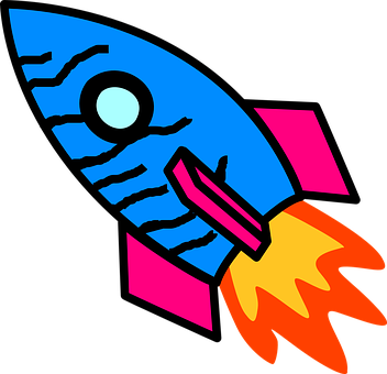 Colorful Cartoon Rocket Clipart