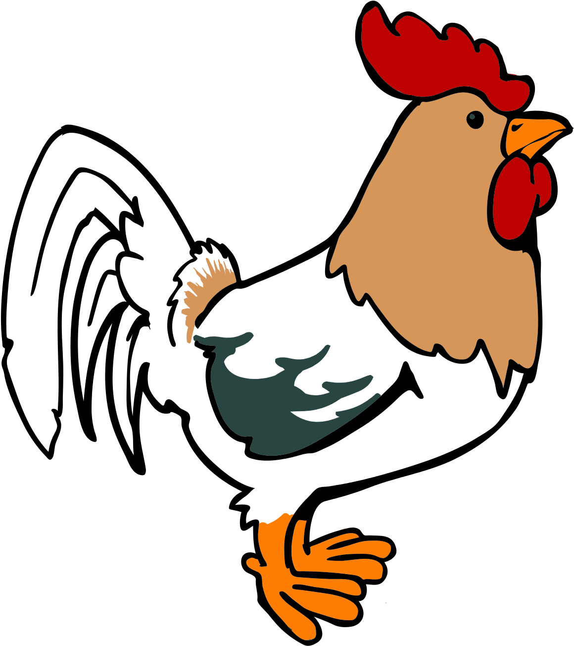 Colorful Cartoon Rooster