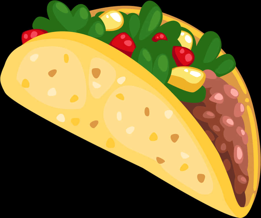 Colorful Cartoon Taco Illustration