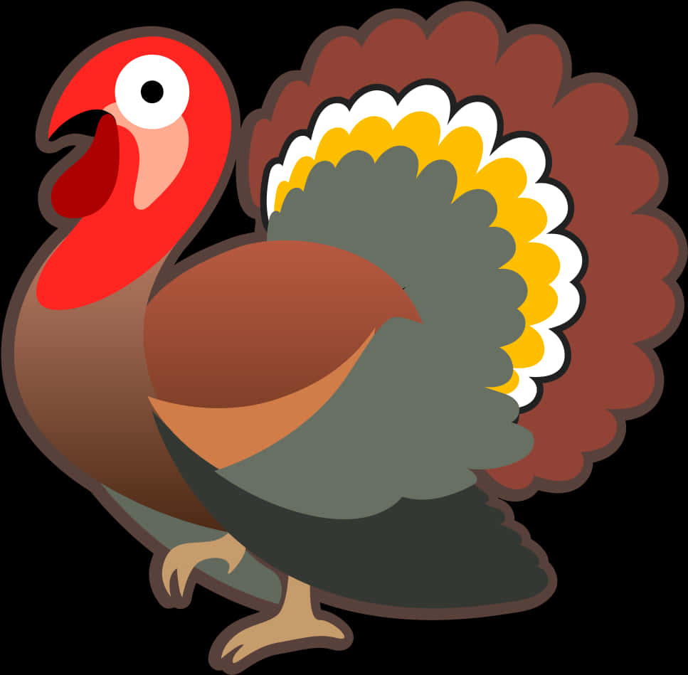 Colorful Cartoon Turkey Illustration