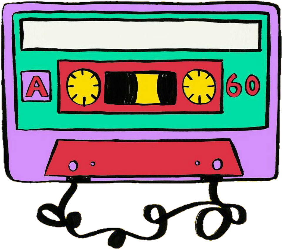 Colorful Cassette Tape Drawing