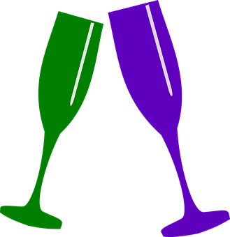 Colorful Champagne Glasses Vector