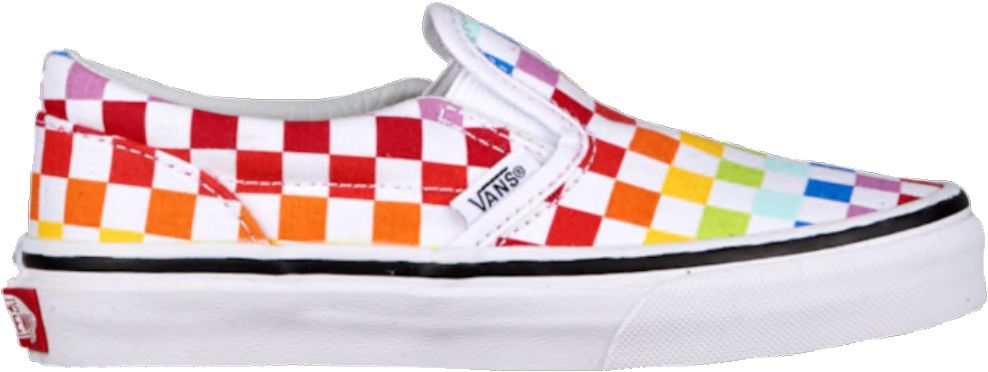 Colorful Checkerboard Vans Slip On