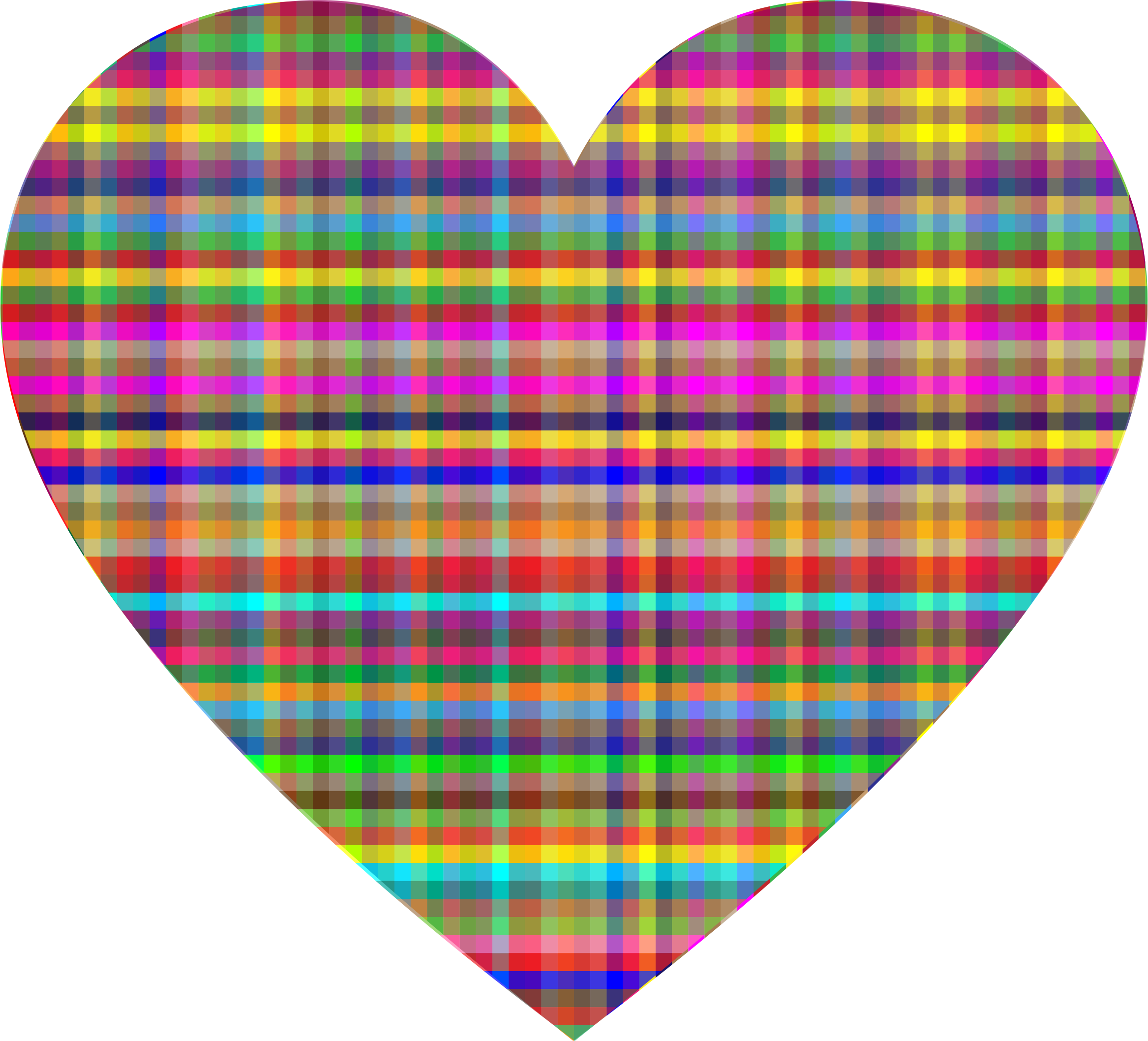 Colorful Checkered Heart Pattern