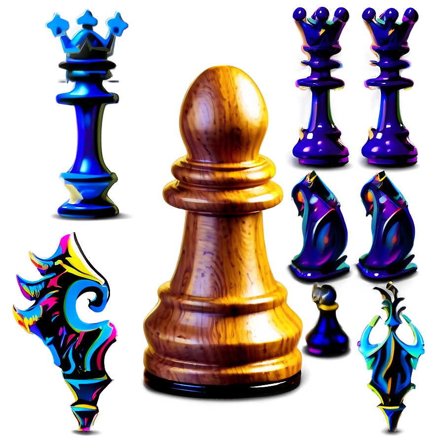 Colorful Chess Pieces Variation Png Gda