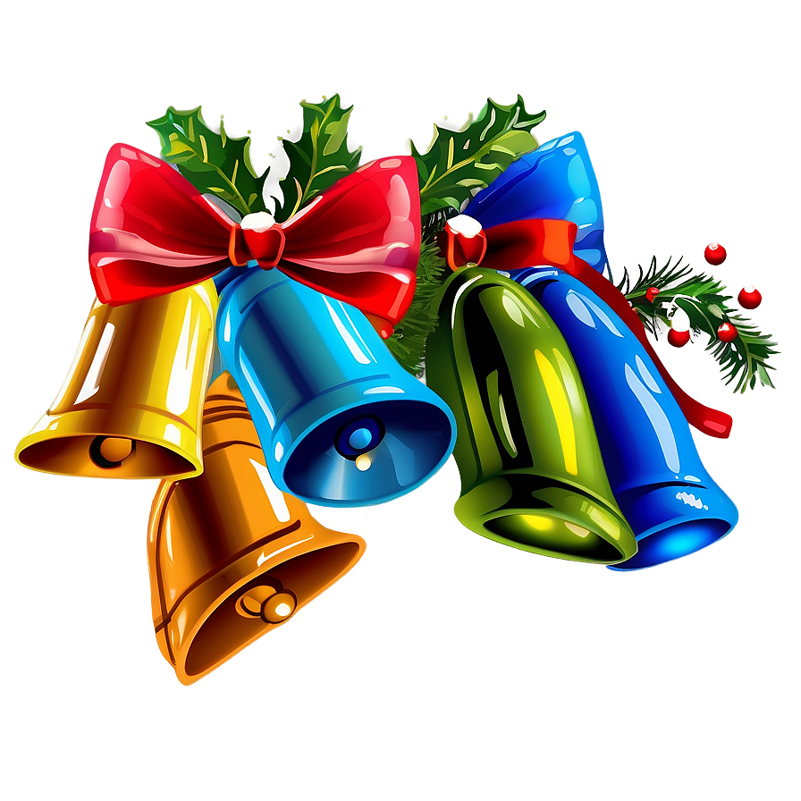 Colorful Christmas Bells Png Amv36