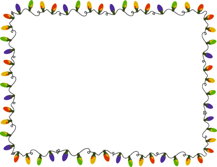 Colorful Christmas Lights Border Clipart