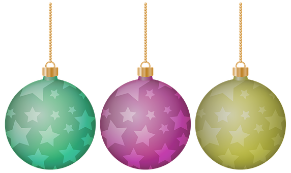 Colorful Christmas Ornamentswith Stars