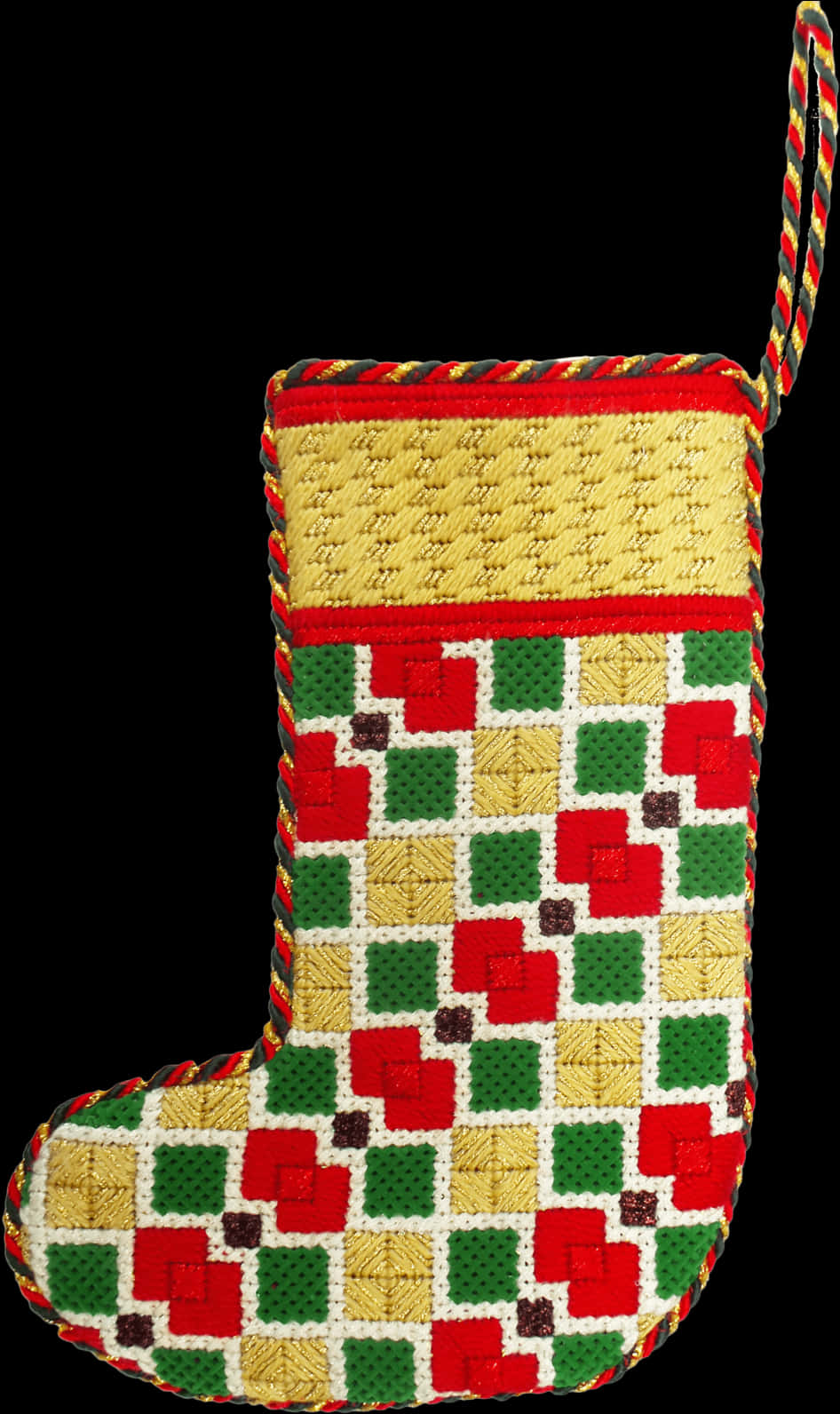 Colorful Christmas Stocking Isolated