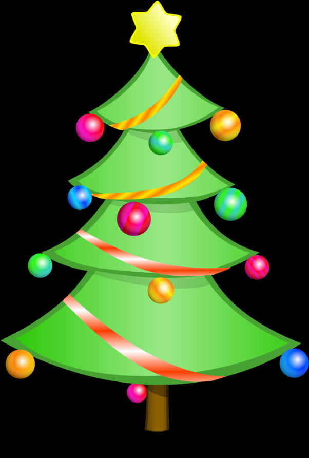 Colorful Christmas Tree Illustration