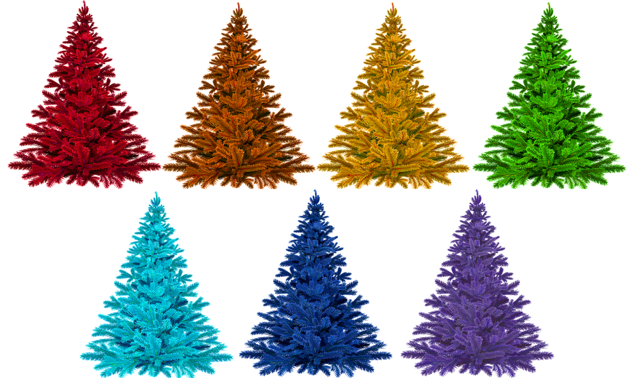 Colorful Christmas Trees Variety