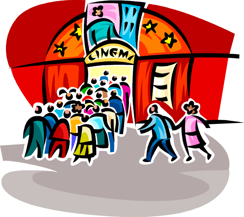 Colorful Cinema Queue Illustration