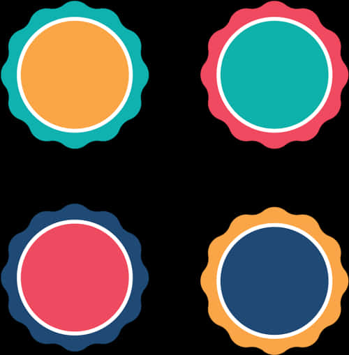 Colorful Circle Badges Vector