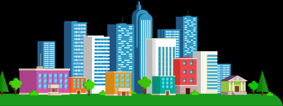 Colorful Cityscape Vector Illustration