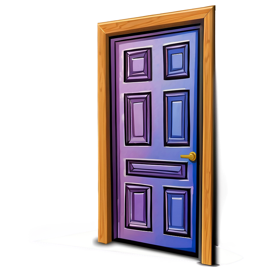 Colorful Closed Door Illustration Png 06292024