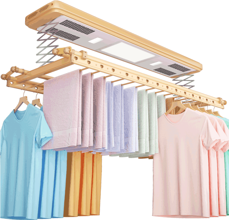 Colorful Clothes Drying On Rack