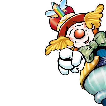 Colorful Clown Cartoon Character