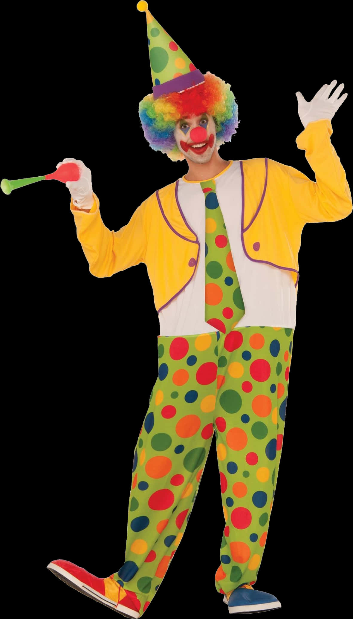 Colorful Clown Posing With Horn.jpg