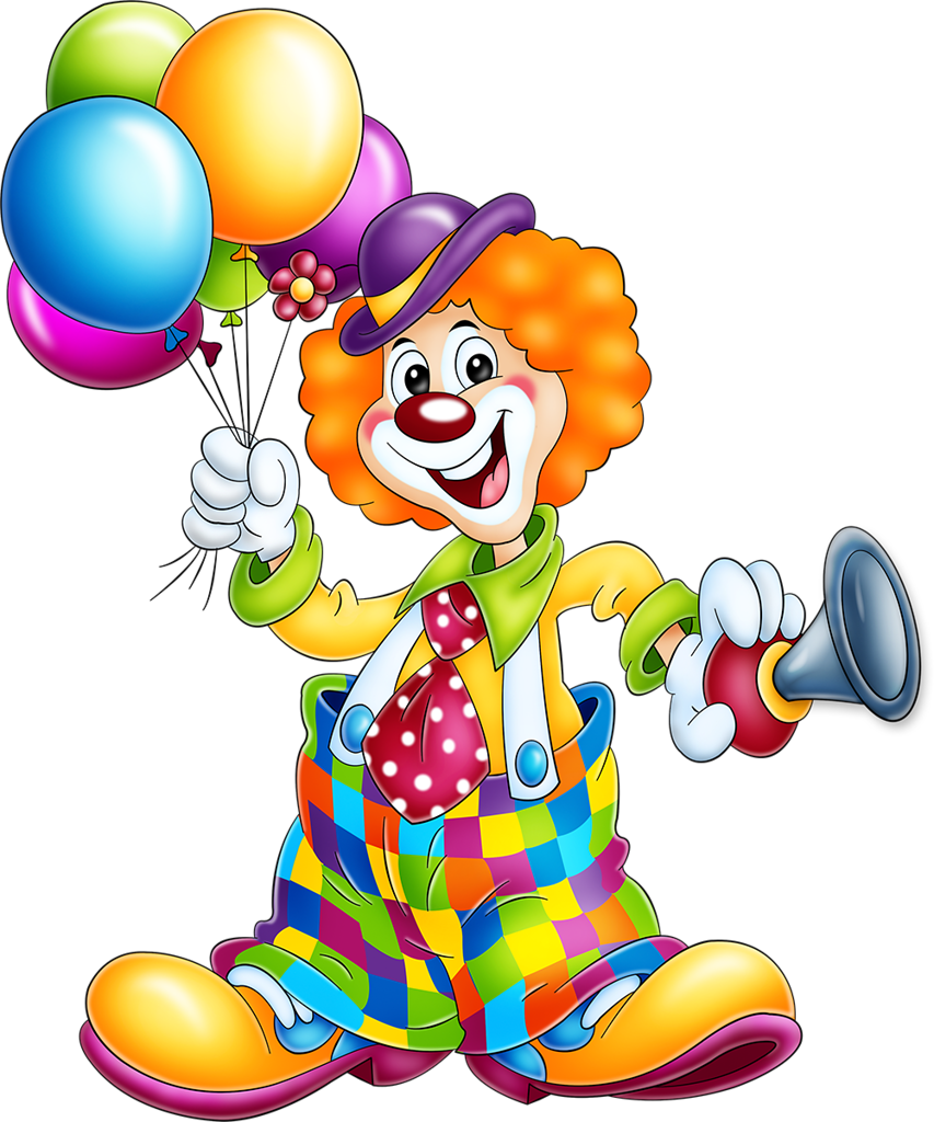 Colorful Clownwith Balloons.png