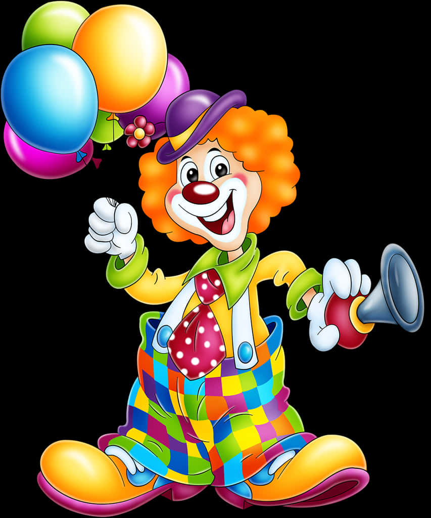 Colorful Clownwith Balloons