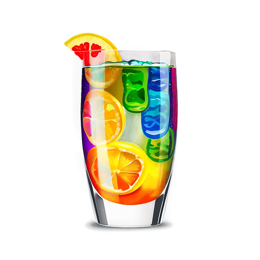 Colorful Cocktail Glass Png 4