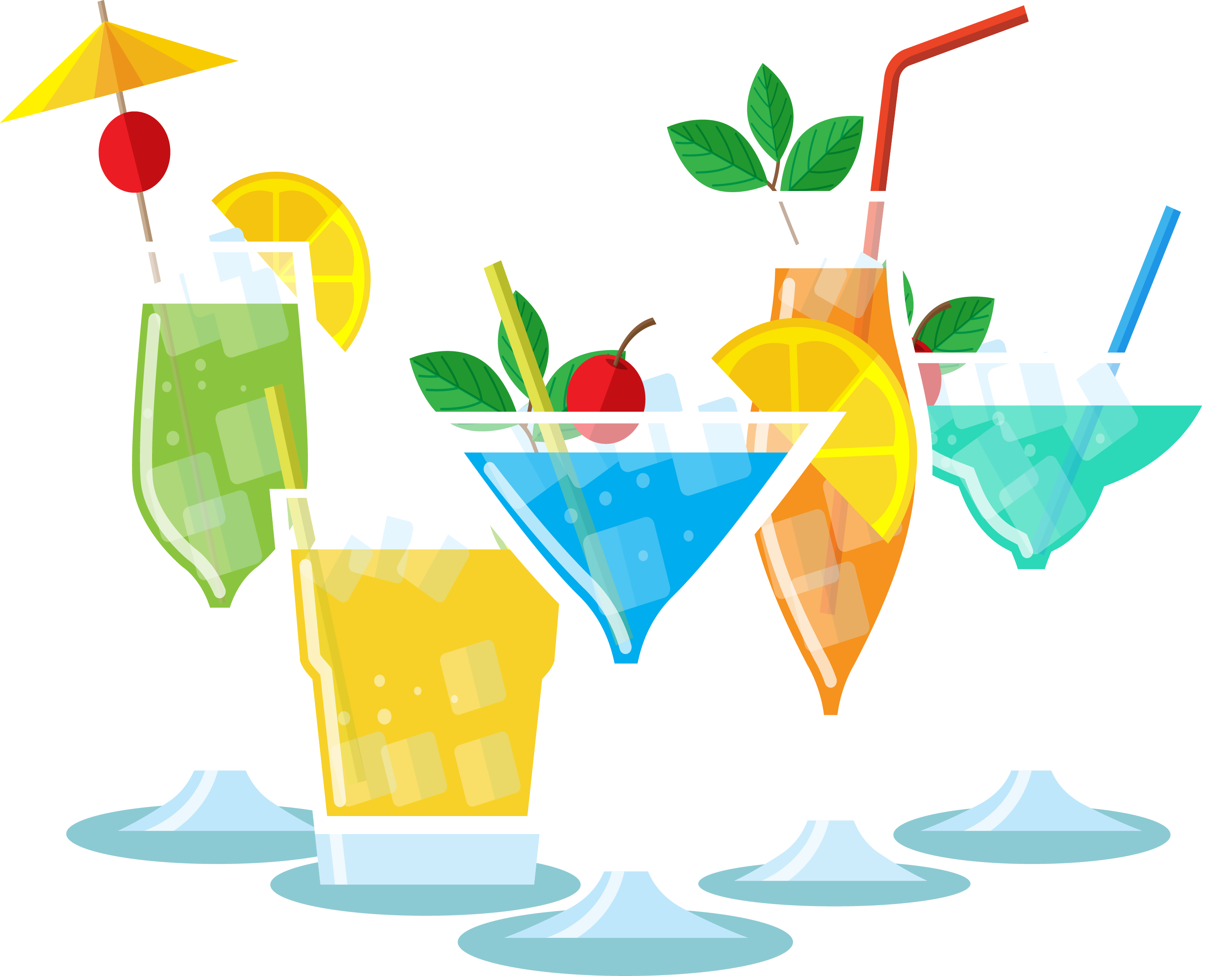 Colorful Cocktail Selection Illustration