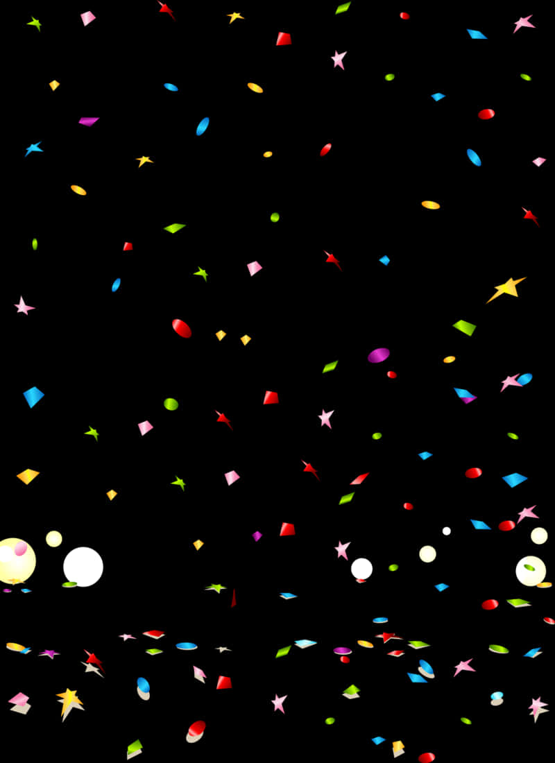 Colorful Confettion Black Background