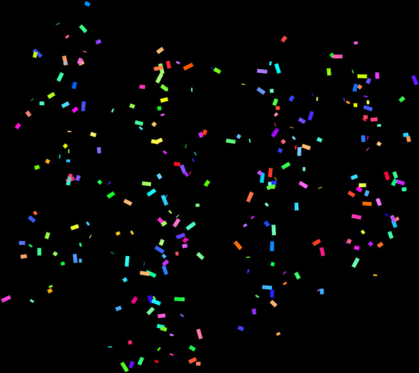 Colorful Confettion Black Background