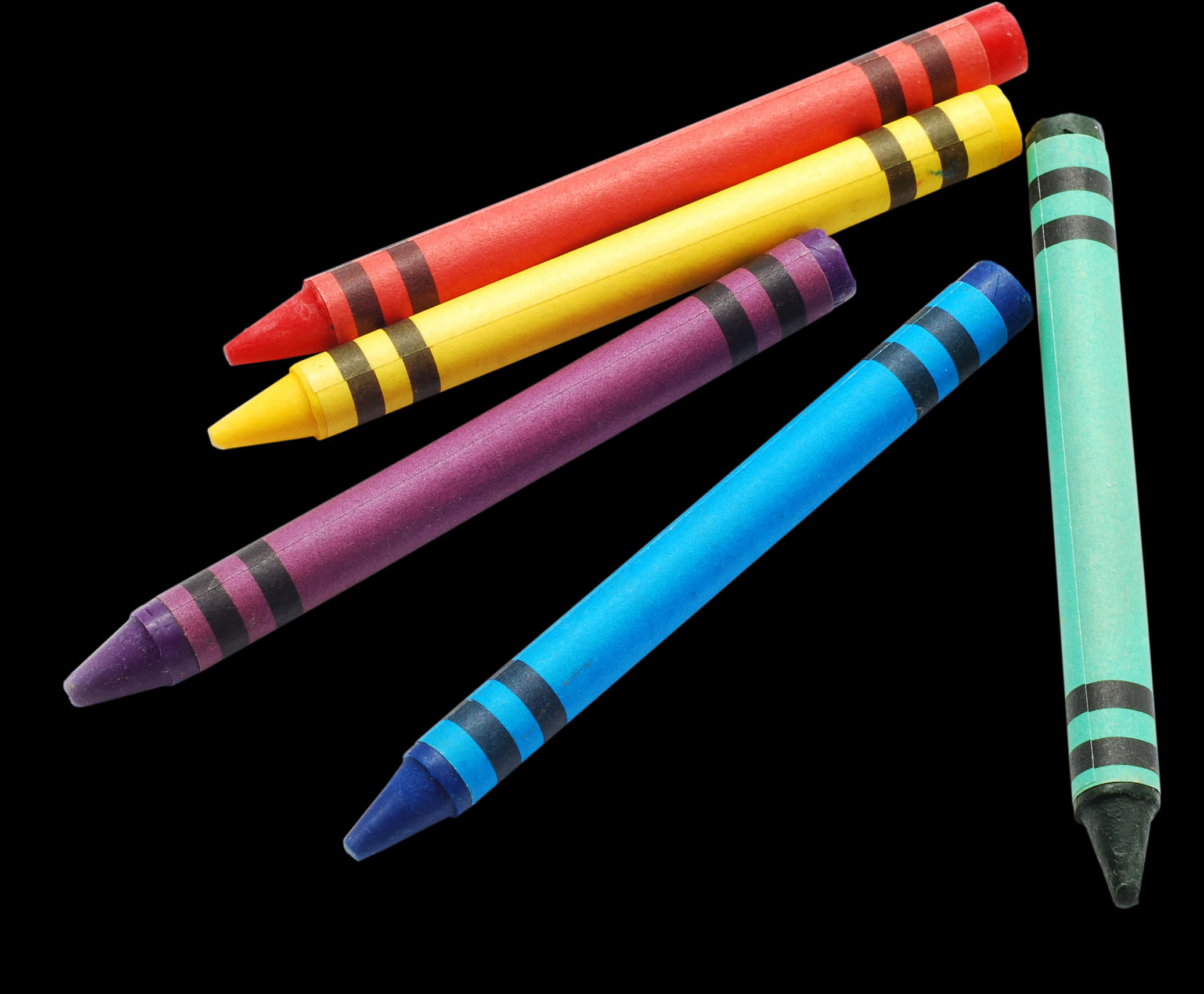 Colorful Crayons Black Background