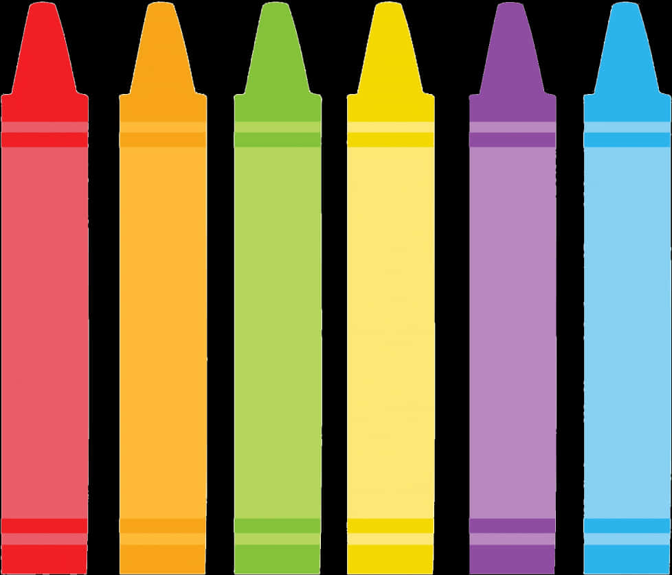 Colorful Crayons Row