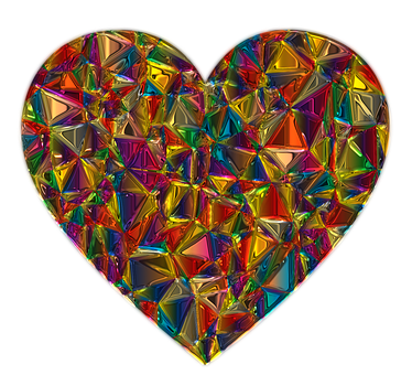 Colorful Crystal Heart Valentines