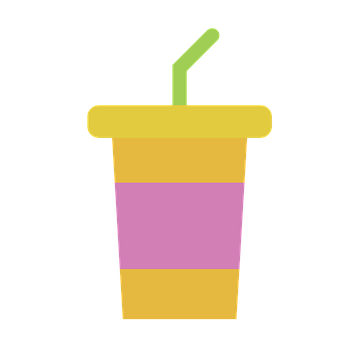 Colorful Cup With Straw Vector