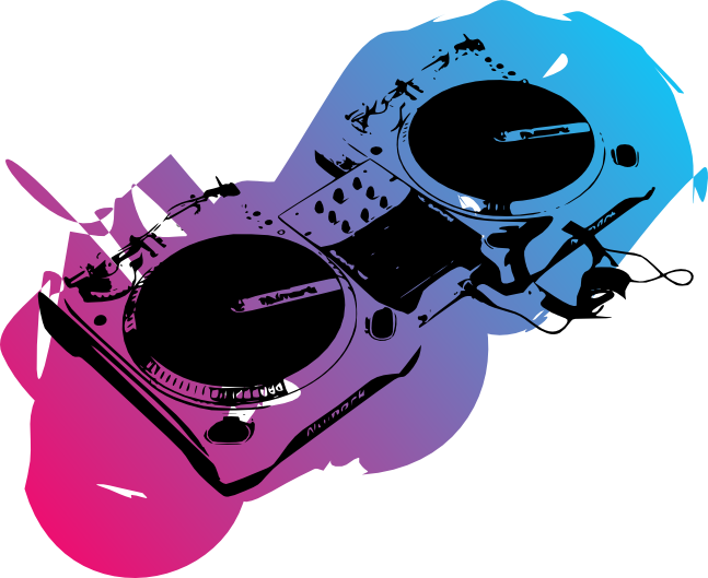 Colorful D J Turntable Graphic