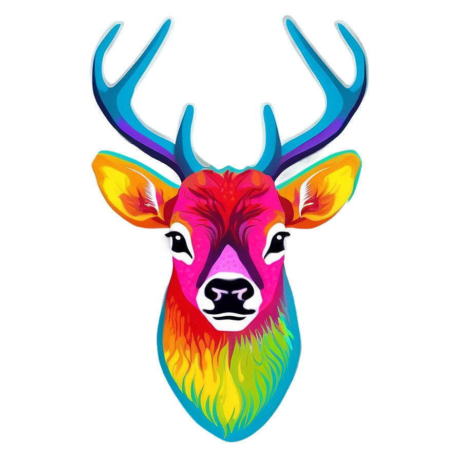 Colorful Deer Head Pop Art Png 06212024