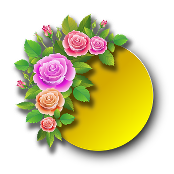 Colorful Digital Roseson Black Background