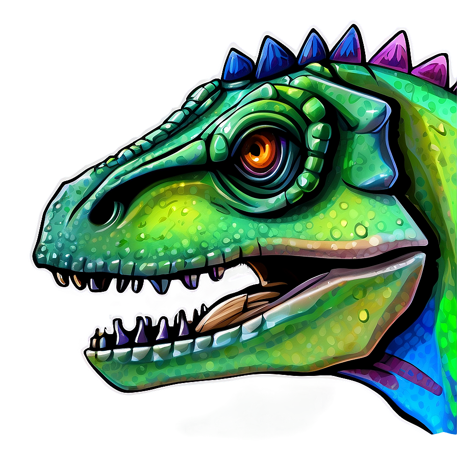 Colorful Dinosaur Head Sketch Png Hcb