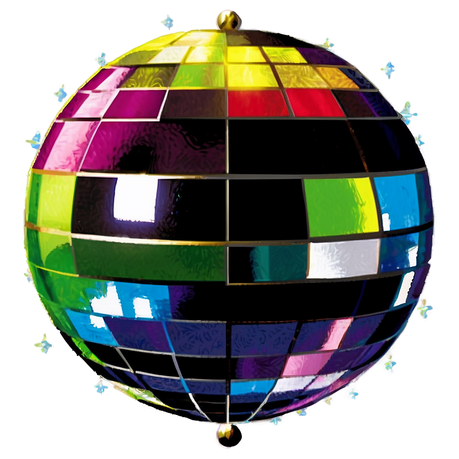 Colorful Disco Ballwith Sparkles