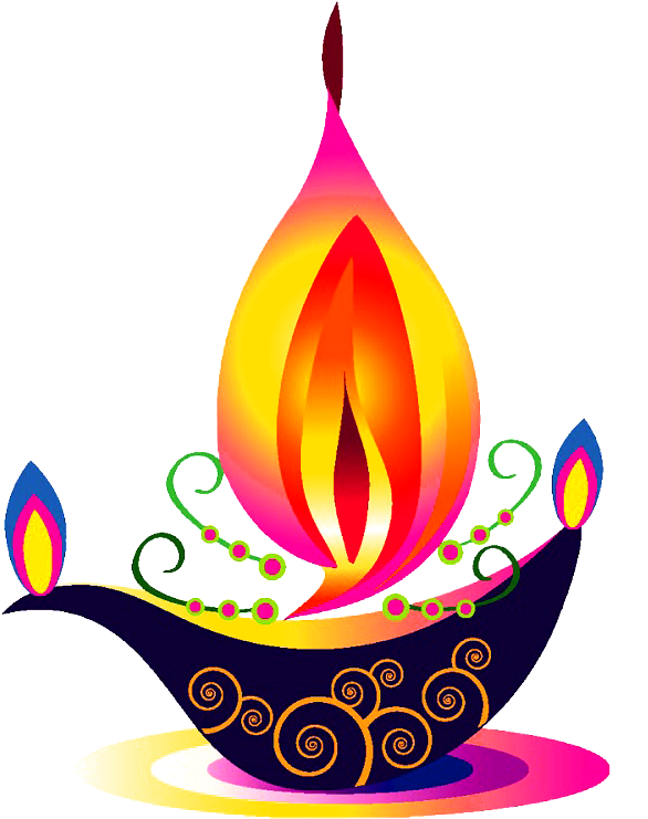 Colorful Diwali Lamp Illustration