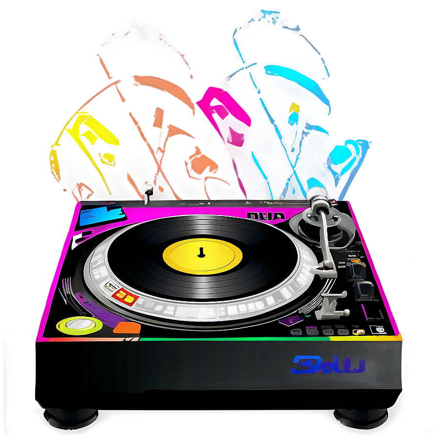 Colorful Dj Turntable Png Wts87