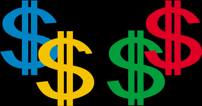 Colorful Dollar Signs Graphic