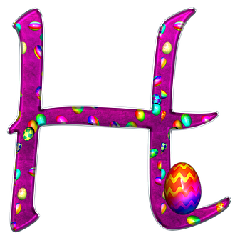 Colorful Easter Egg Letter H