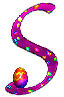 Colorful Easter Egg Letter S