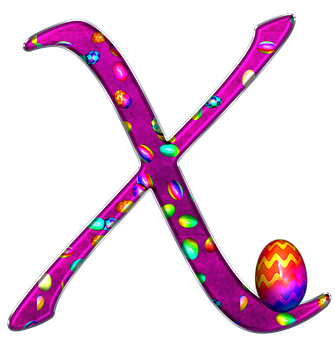 Colorful Easter Egg Letter X